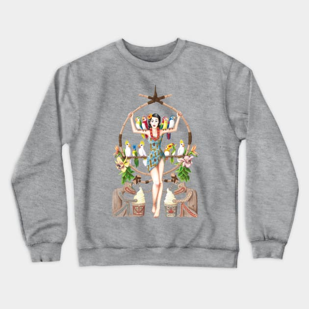 Enchanted Tiki Room Pinup Crewneck Sweatshirt by JMKohrs